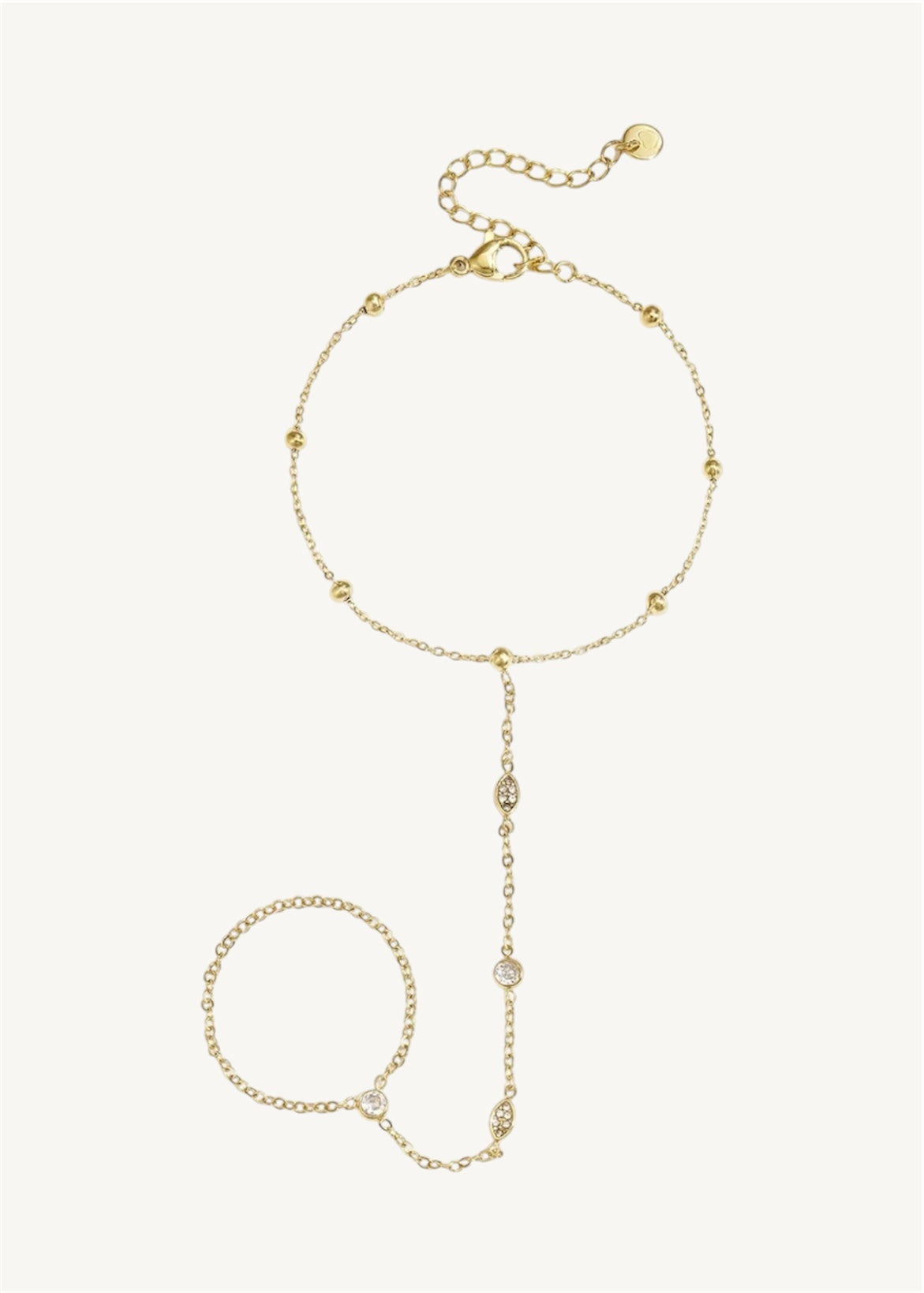 Aria hand chain - Ατσάλινο Βραχιόλι-Δαχτυλίδι