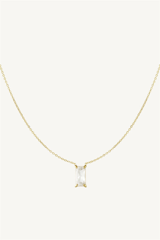 Baguette charm necklace