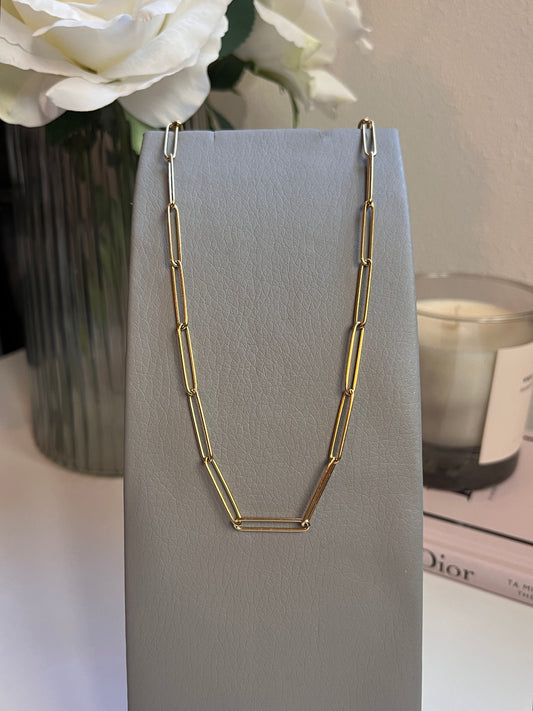 Paperclip large chain necklace